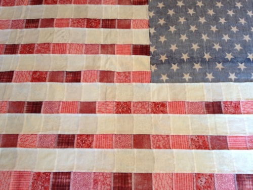 Serged back to the quilt