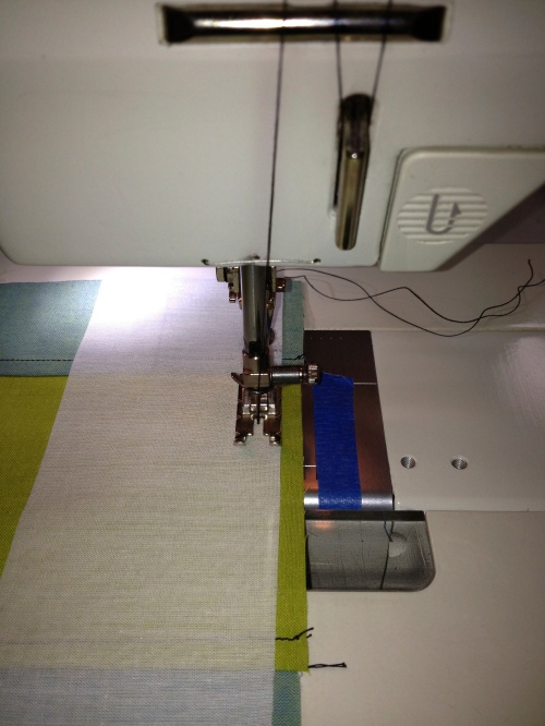 Each seam sewn first with a staggered seam allowance.